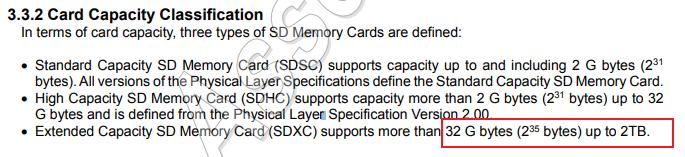 SD card capacity 32GB T0 2TB